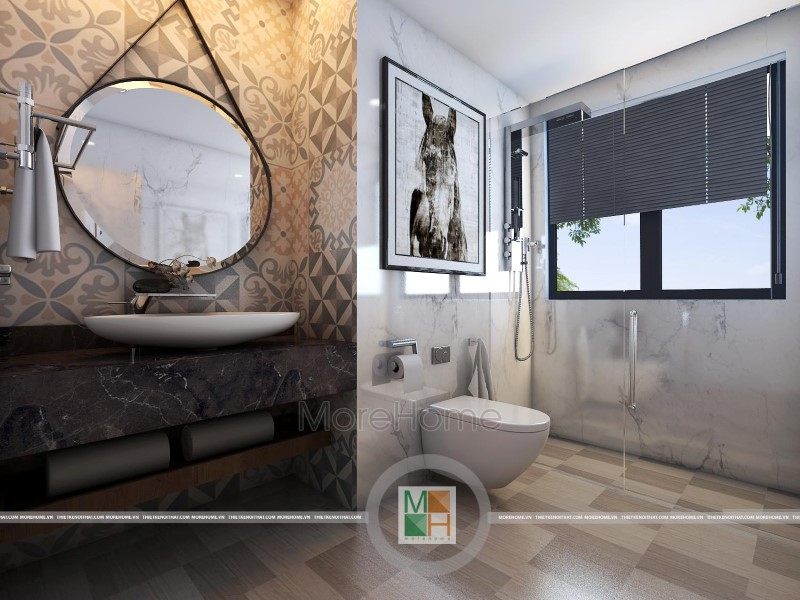 Thiết kế nội thất phòng tắm, nhà vệ sinh biệt thự Nghệ An